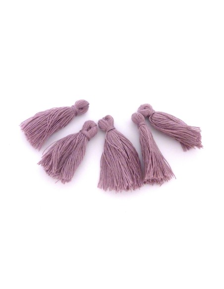 Lot de 5 Petits Pompons parme glycine pâle 3cm en polyester