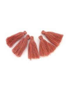 Lot de 5 Petits Pompons terracotta rosé pâle 3cm en polyester