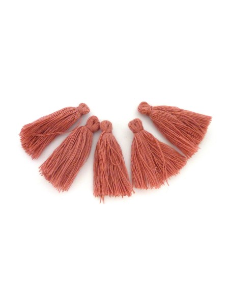 Lot de 5 Petits Pompons terracotta rosé pâle 3cm en polyester