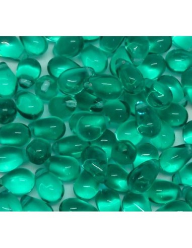 Perle goutte en verre couleur turquoise zircon AB 9,2mm