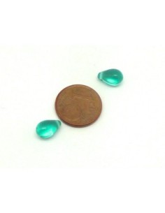 Perle goutte en verre couleur turquoise zircon AB 9,2mm 2