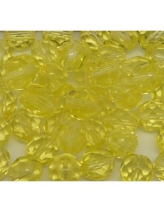 Perle en verre à facette jaune