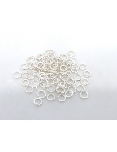 5g soit environ 140 anneaux de jonction 4mm en métal argenté brillant blanc