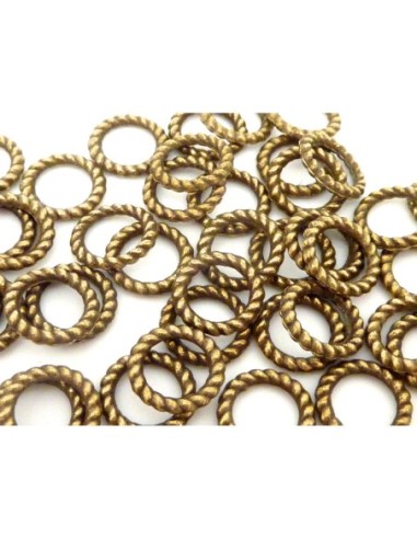 perle intercalaire rond en métal de couleur bronze