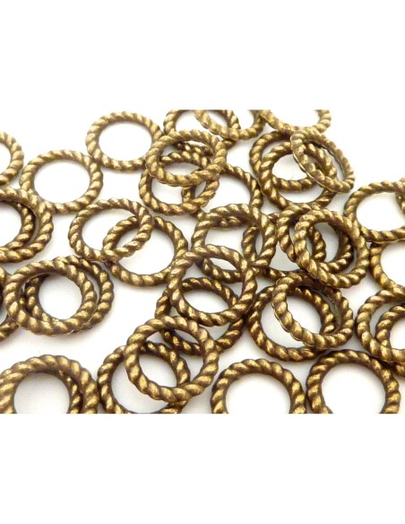 perle intercalaire rond en métal de couleur bronze