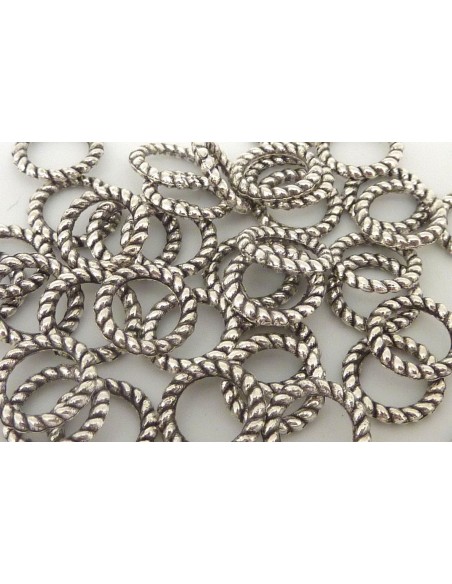 Anneau fermé intercalaire en métal argenté