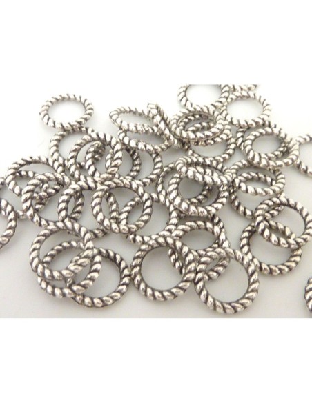 Anneau fermé intercalaire en métal argenté