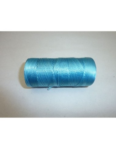 5m fil, cordon nylon 0,8mm bleu azur clair brillant