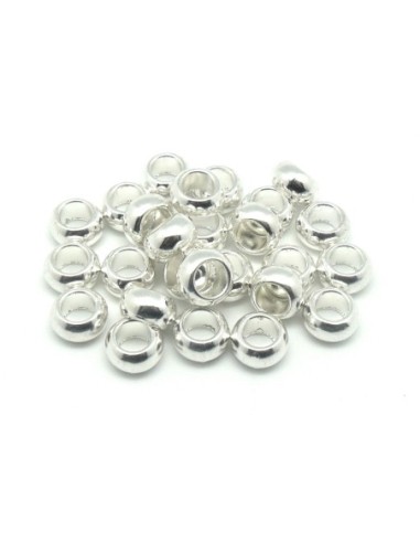 Perle intercalaire pas chère argenté à gros trou