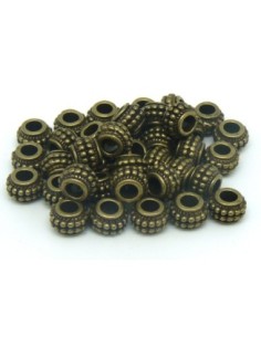 Perle style ethnique en métal de couleur bronze