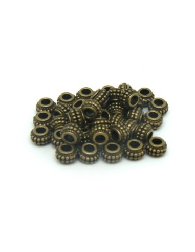 Perle style ethnique en métal de couleur bronze