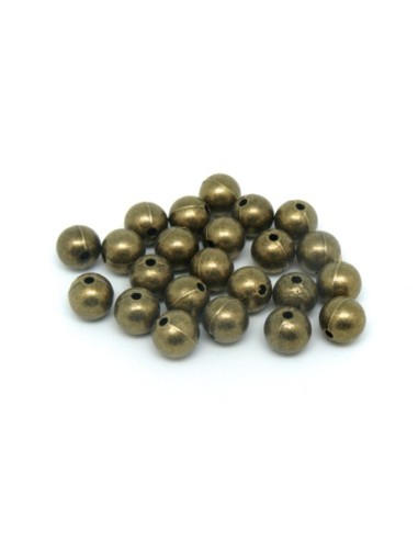 Perle ronde de couleur bronze en métal