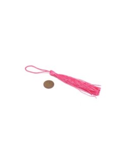Pompon, breloque en fil polyester 9-12cm de couleur rose... 2