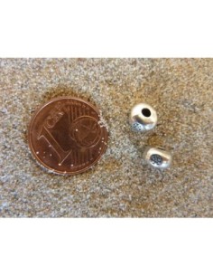 Perles rondelle gravé de rond, en métal argenté, fine et... 2