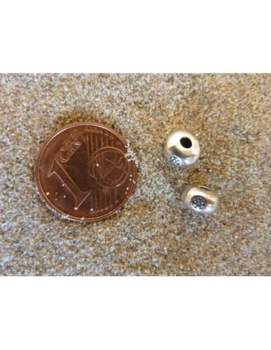 Perles rondelle gravé de rond, en métal...