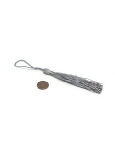 Pompon, breloque en fil polyester 10-12cm de couleur gris... 2