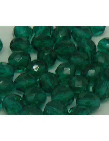 Perle 8mm en verre de couleur vert foncé