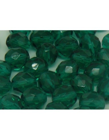 Perle à facette vert foncé 8mm