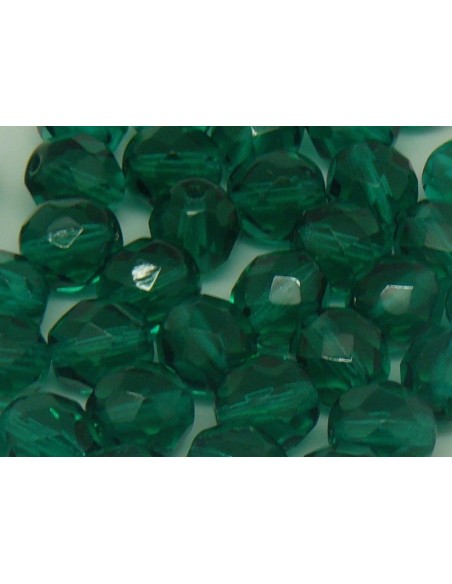 Perle à facette vert foncé 8mm
