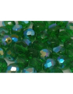 Perle facette vert irisé AB de 8mm