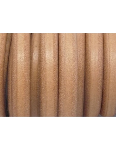 20cm Cuir regaliz 10mm x 6,4mm de couleur beige naturel, marron clair