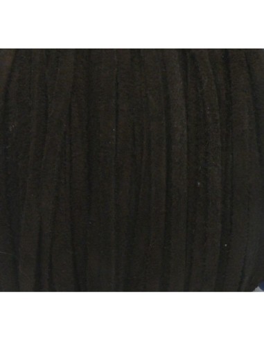 R-1m de Cordon daim plat 4mm de couleur marron...