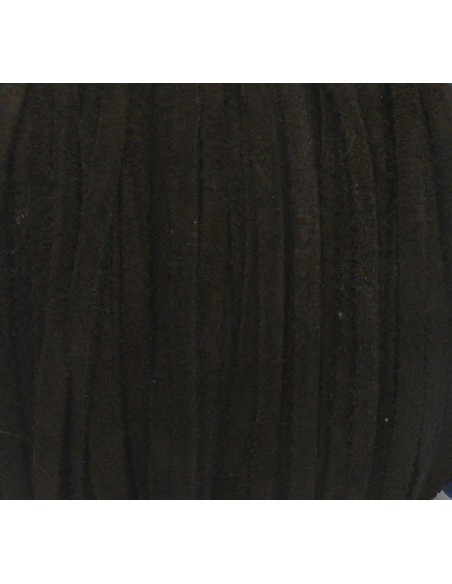 R-1m de Cordon daim plat 4mm de couleur marron foncé brun