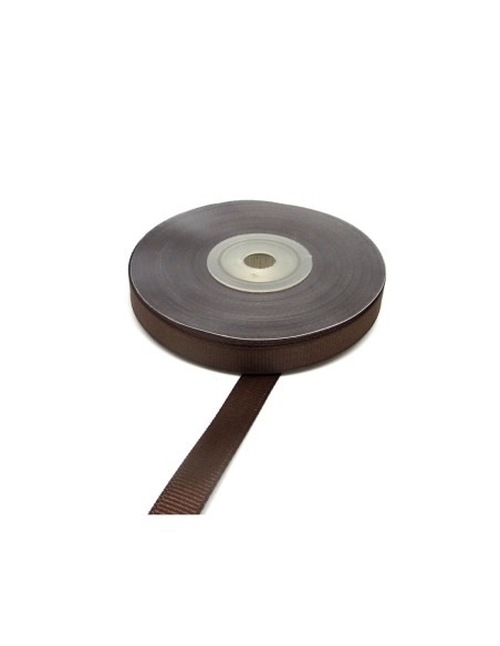 1 bobine de 19m de ruban gros grain de largeur 10mm souple de couleur marron