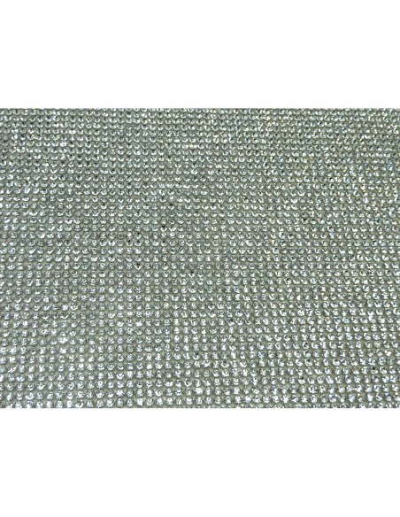 R-1 bande de 1cm de large sur 11cm de long de strass thermocollant de couleur transparent brillant