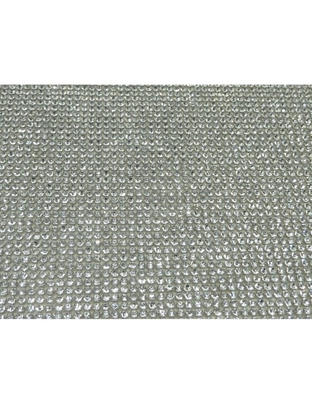 R-1 bande de 1cm de large sur 11cm de long de strass thermocollant de couleur transparent brillant