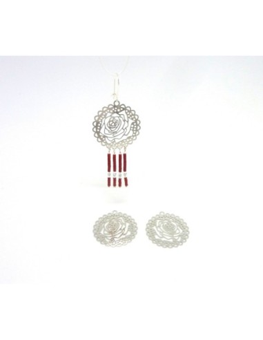 2 Estampes en filigrane Rose très fine, légère...