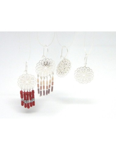 2 Estampes en filigrane rosace très fine, légère et stylisé 20,8mm en métal argenté