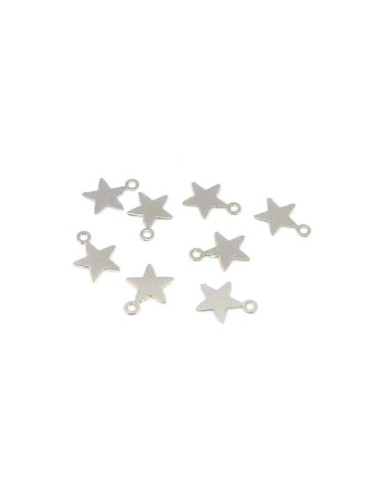 R-5 mini breloque étoiles ultra fine et petite 6,8mm en métal argenté