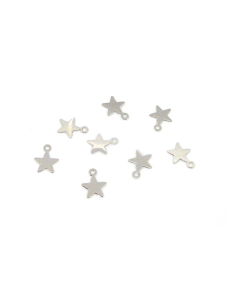 R-5 mini breloque étoiles ultra fine et petite 6,8mm en métal argenté
