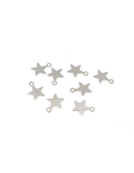 R-5 mini breloque étoiles ultra fine et petite 6,8mm en métal argenté