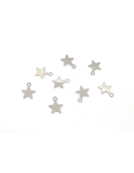 R-5 mini breloque étoiles ultra fine et petite 6,8mm en métal argenté