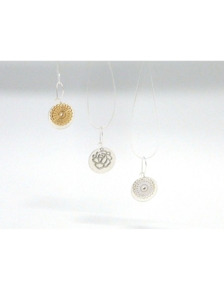 2 Breloques disques lisse brillant très fin 18,2mm en métal argenté lisse effet miroir