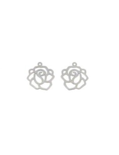 2 Breloques Estampes en filigrane Rose très fine évidé,...