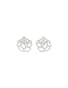 2 Breloques Estampes en filigrane Rose très fine évidé,... 2