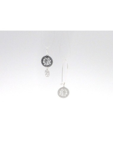 2 Estampes en filigrane Rose très fine, légère...