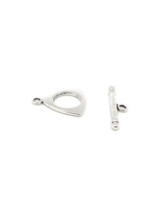 5 Fermoirs toggle en forme de triangle en métal argenté