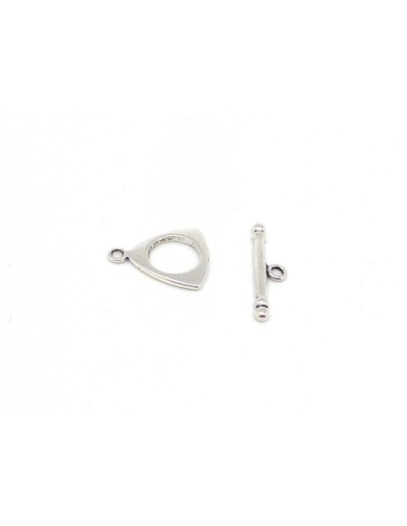 5 Fermoirs toggle en métal argenté