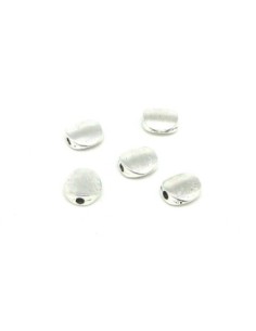 30 Perles pastille lisse légèrement bombé 8,2mm en métal argenté 2