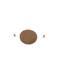 Perle ronde 3mm en métal argenté 2
