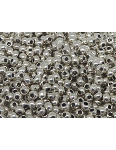 Petite perle ronde 3mm en métal argenté
