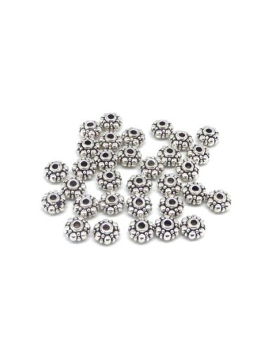 R-10 Perles en métal argenté intercalaire...