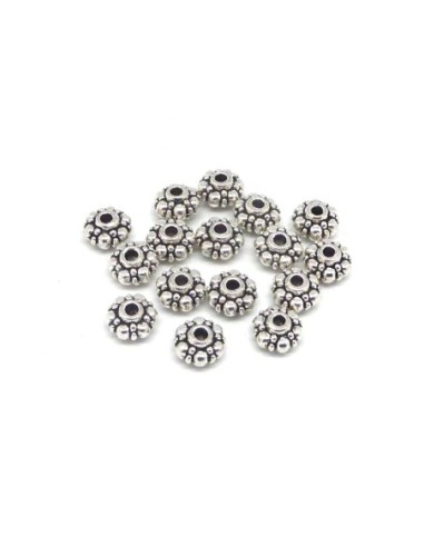 R-50 Perles intercalaire argenté en métal...