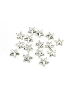 10 Perles étoile 12,2mm en métal argenté