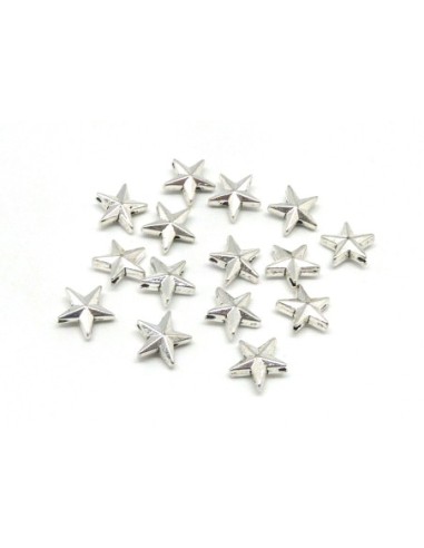 R-30 Perles étoile 12,2mm en métal argenté