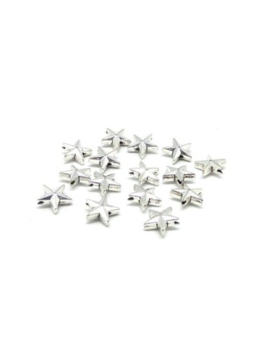 R-30 Perles étoile 12,2mm en métal argenté